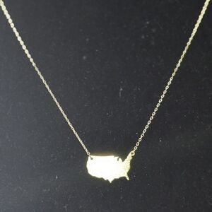 Gold Map Pendant Necklace